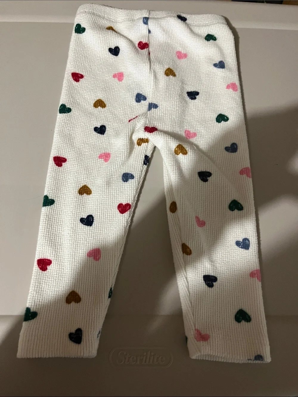 Old Navy White Tights with Multicolored Heart Motifs